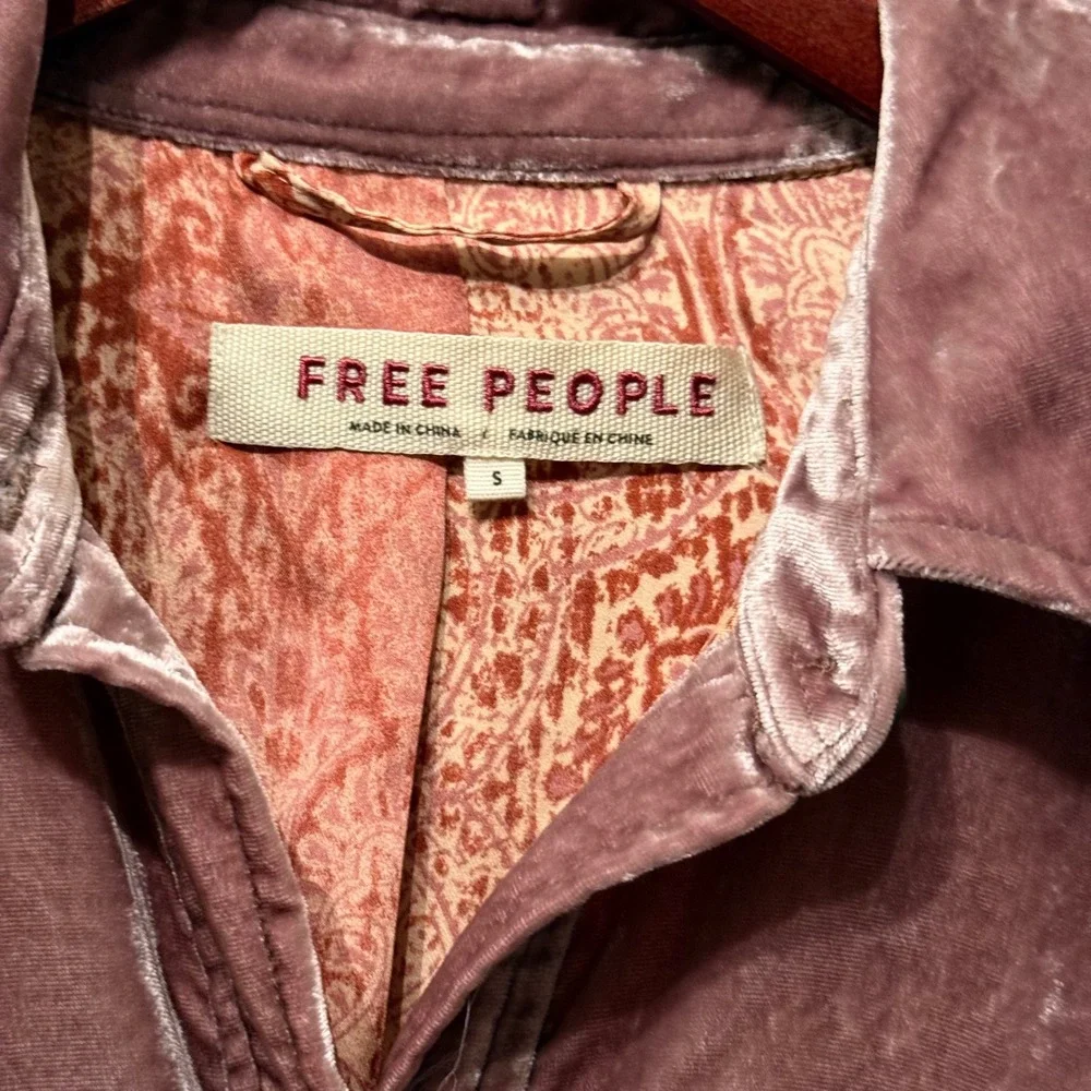 NWT Free People Bella Donna Maxi Duster Coat Mauve Velvet Tiered Pockets Small